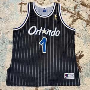 Vintage Penny Hardaway Orlando Magic Champion Jersey 1996-97 NBA Gold Logo